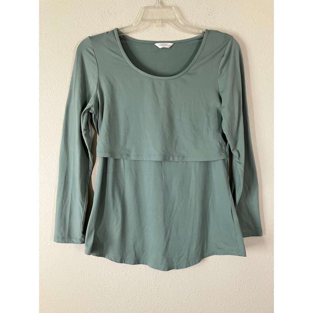 KINDRED BRAVELY Nursing Top L Long Sleeve FLAW Sage Green Loungewear Maternity